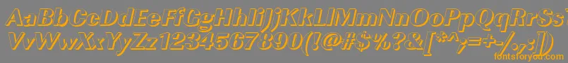 ImperialshHeavyItalic-fontti – oranssit fontit harmaalla taustalla