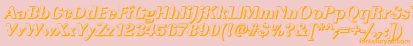 ImperialshHeavyItalic-Schriftart – Orangefarbene Schriften auf rosa Hintergrund