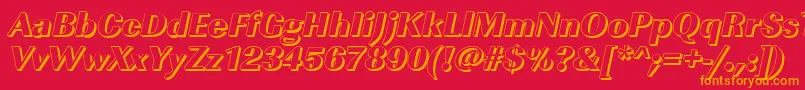 Police ImperialshHeavyItalic – polices orange sur fond rouge