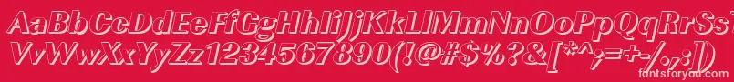 ImperialshHeavyItalic Font – Pink Fonts on Red Background