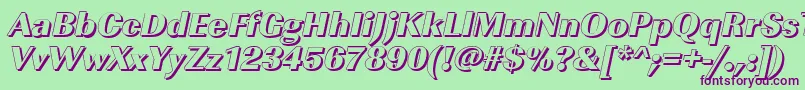 More about ImperialshHeavyItalic Font ImperialshHeavyItalic Font – Purple Fonts on Green Background