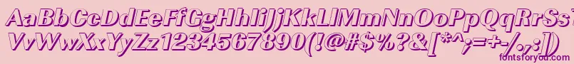 Шрифт ImperialshHeavyItalic – фиолетовые шрифты на розовом фоне