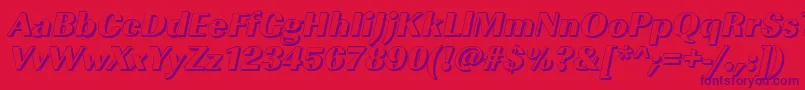 ImperialshHeavyItalic Font – Purple Fonts on Red Background