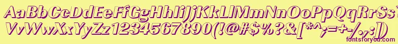 ImperialshHeavyItalic Font – Purple Fonts on Yellow Background