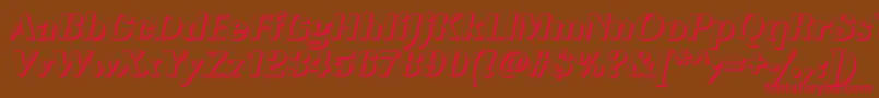 ImperialshHeavyItalic-Schriftart – Rote Schriften auf braunem Hintergrund