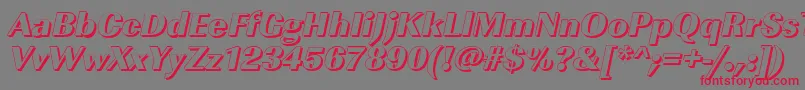 Шрифт ImperialshHeavyItalic – красные шрифты на сером фоне