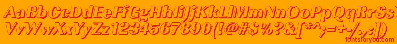 ImperialshHeavyItalic Font – Red Fonts on Orange Background