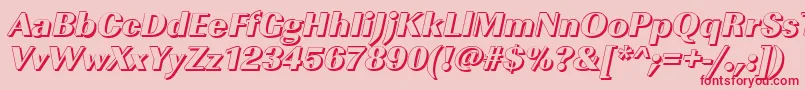 Czcionka ImperialshHeavyItalic – czerwone czcionki na różowym tle