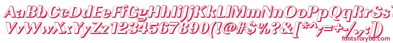 ImperialshHeavyItalic Font – Red Fonts on White Background
