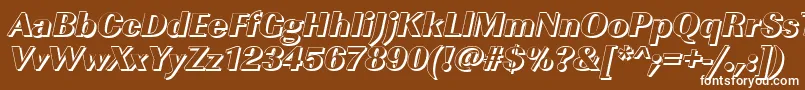 フォントImperialshHeavyItalic – 茶色の背景に白い文字