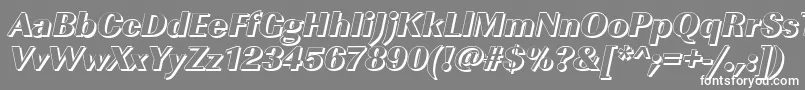 ImperialshHeavyItalic-fontti – valkoiset fontit harmaalla taustalla