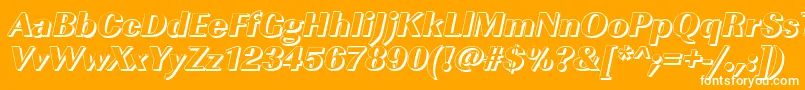 Подробнее о шрифте ImperialshHeavyItalic Шрифт ImperialshHeavyItalic – белые шрифты на оранжевом фоне