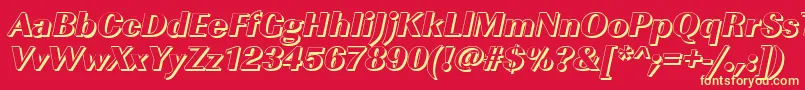 Czcionka ImperialshHeavyItalic – żółte czcionki na czerwonym tle