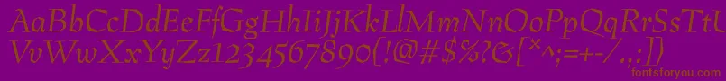 PreissigantikvaItalic Font – Brown Fonts on Purple Background
