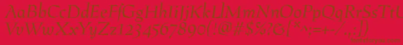 PreissigantikvaItalic Font – Brown Fonts on Red Background