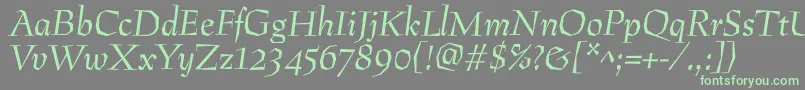 Шрифт PreissigantikvaItalic – зелёные шрифты на сером фоне