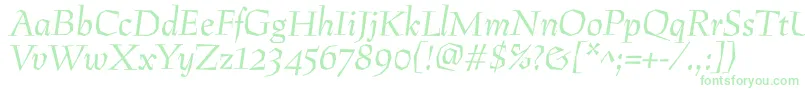 PreissigantikvaItalic Font – Green Fonts on White Background