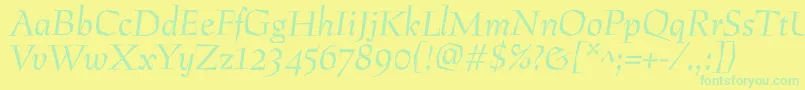 Police PreissigantikvaItalic – polices vertes sur fond jaune
