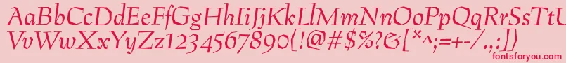 PreissigantikvaItalic Font – Red Fonts on Pink Background