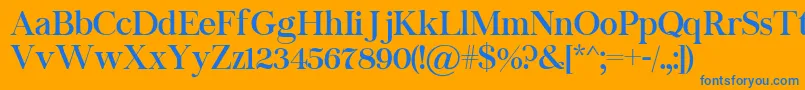 Chapaza Font – Blue Fonts on Orange Background