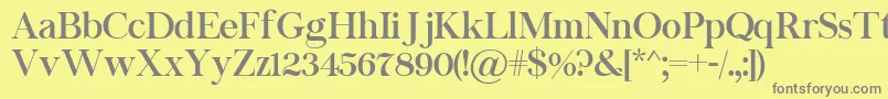 フォントChapaza – 黄色の背景に灰色の文字