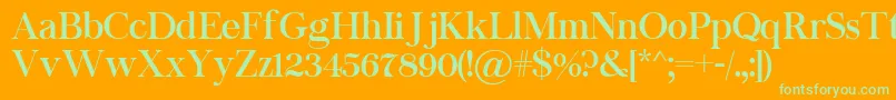 Chapaza Font – Green Fonts on Orange Background