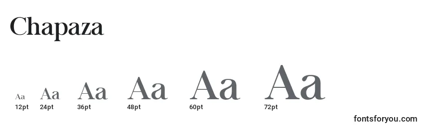Größen der Schriftart Chapaza