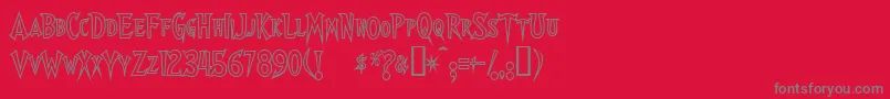 フォントWalsheso – 赤い背景に灰色の文字