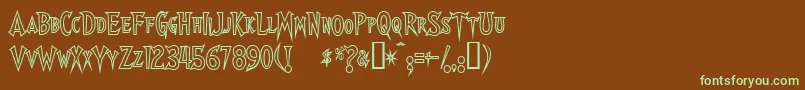 Шрифт Walsheso – зелёные шрифты на коричневом фоне