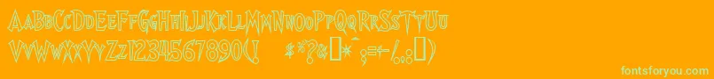 Walsheso Font – Green Fonts on Orange Background