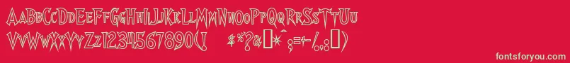 フォントWalsheso – 赤い背景に緑の文字