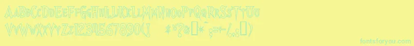 Walsheso Font – Green Fonts on Yellow Background