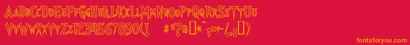 Walsheso Font – Orange Fonts on Red Background