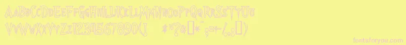 Walsheso-fontti – vaaleanpunaiset fontit keltaisella taustalla
