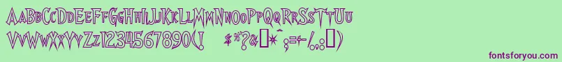 Walsheso Font – Purple Fonts on Green Background