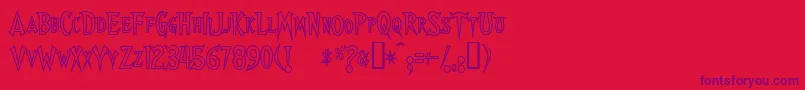 Walsheso Font – Purple Fonts on Red Background