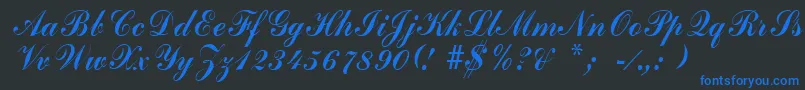 GrimparRegular Font – Blue Fonts on Black Background