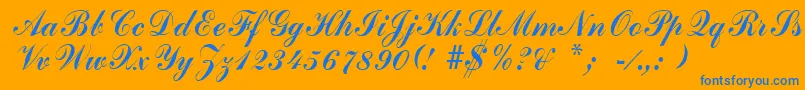GrimparRegular Font – Blue Fonts on Orange Background