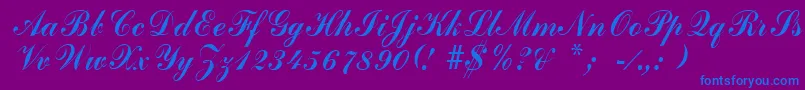 GrimparRegular Font – Blue Fonts on Purple Background