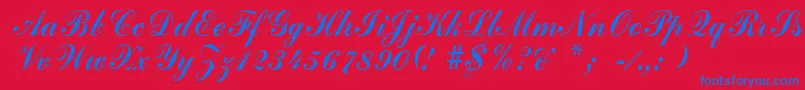 GrimparRegular Font – Blue Fonts on Red Background