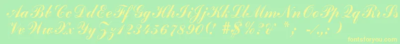 GrimparRegular Font – Yellow Fonts on Green Background