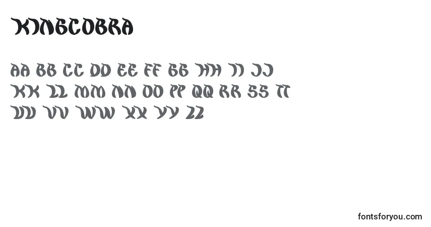 A fonte KingCobra (29831) – alfabeto, números, caracteres especiais