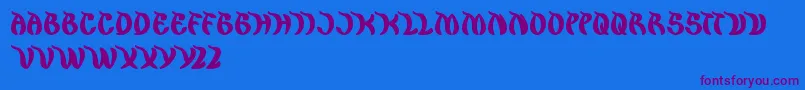 KingCobra-Schriftart – Violette Schriften auf blauem Hintergrund