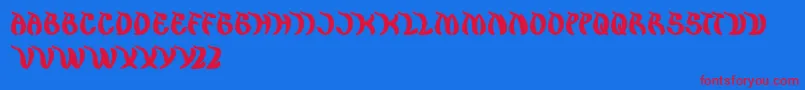 フォントKingCobra – 赤い文字の青い背景