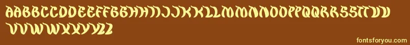 KingCobra-fontti – keltaiset fontit ruskealla taustalla