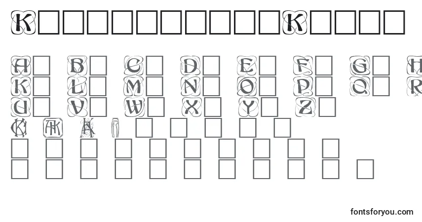 Czcionka KonanurkapsKaps.001.001 – alfabet, cyfry, specjalne znaki