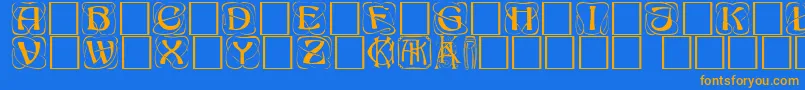 KonanurkapsKaps.001.001 Font – Orange Fonts on Blue Background