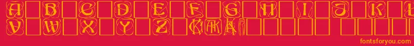 KonanurkapsKaps.001.001 Font – Orange Fonts on Red Background