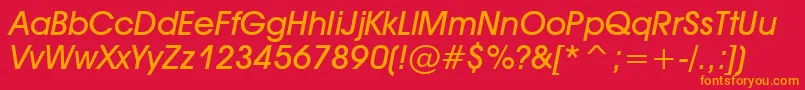 AvantGardeMediumObliqueBt Font – Orange Fonts on Red Background