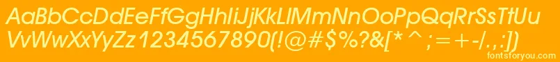 AvantGardeMediumObliqueBt Font – Yellow Fonts on Orange Background